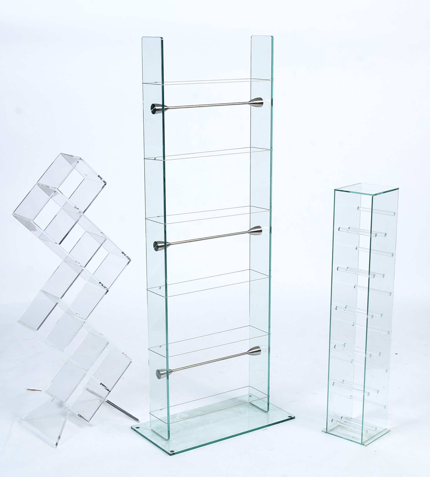 Lot 65 - A collection of perspex and glass CD racks