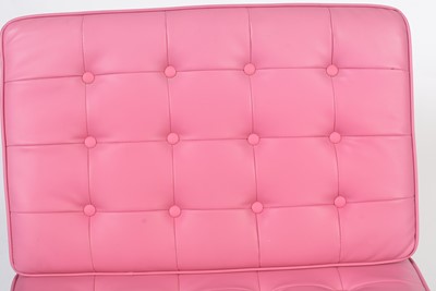 Lot 22 - Pink Leather 'Barcelona' chair