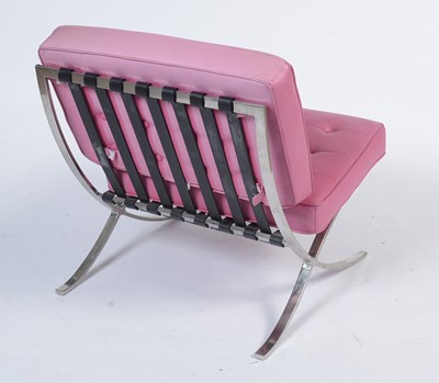 Lot 22 - Pink Leather 'Barcelona' chair