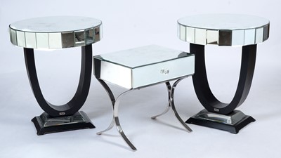 Lot 24A - A pair of glass and ebonised wood occasional tables