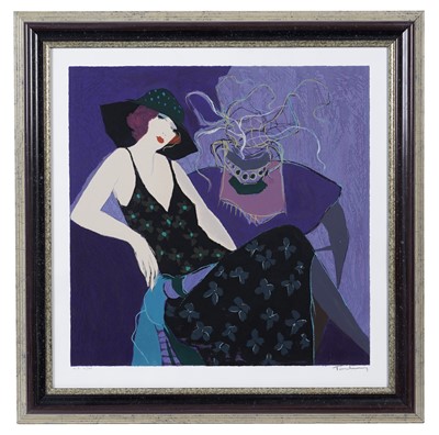 Lot 777 - After Itzchak Tarkay - Two portraits of fashionable ladies | limited edition serigraphs