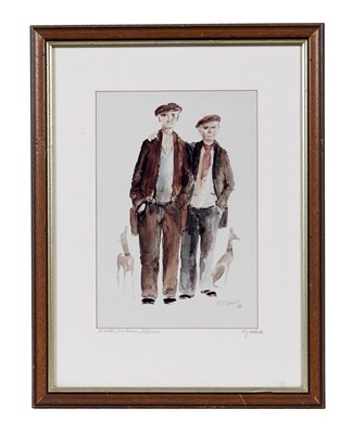 Lot 810 - Terence McArdle - Howay the Lads | watercolour / Northumbrian Pitmen | print