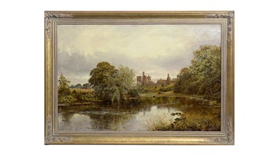 Lot 1170 - S. G. Fletcher - Warkworth Castle from the River | oil