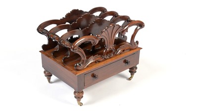 Lot 1303 - A Victorian rosewood three-division canterbury