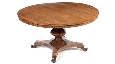 Lot 1461 - A William IV rosewood tilt-action breakfast table