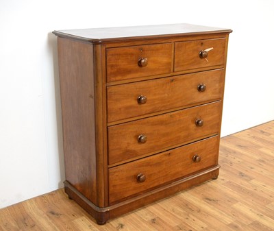 Lot 1 - A Victorian mahogany chest of drawers