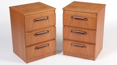 Lot 10 - Attributed to G Plan: a pair of mid-Century 'Fresco' teak bedside cabinets