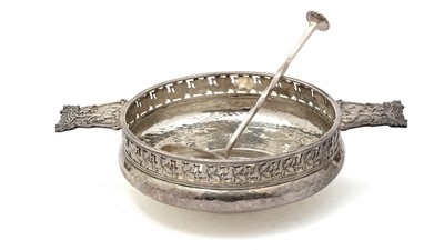 Lot 11 - An Edwardian/George V silver two-handled bowl; and a silver 'seal top' ladle