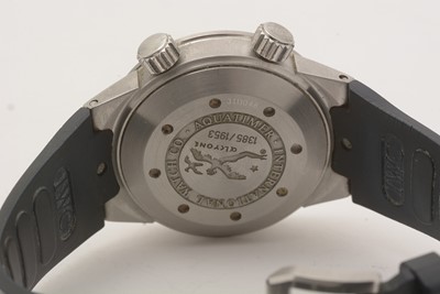 Lot 1017 - IWC Aquatimer Cousteau Divers: stainless steel automatic wristwatch