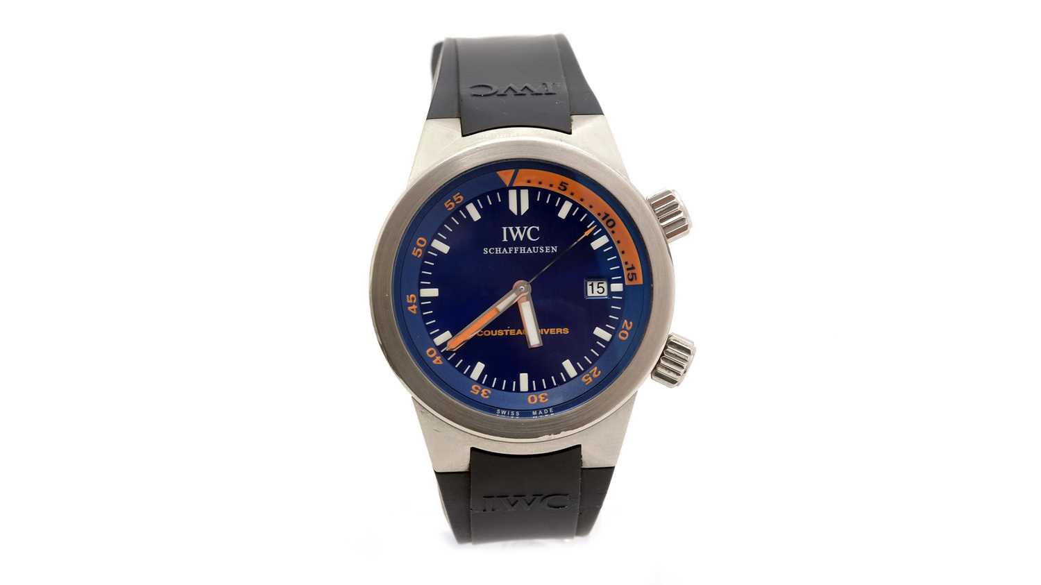 Lot 1017 - IWC Aquatimer Cousteau Divers: stainless steel automatic wristwatch