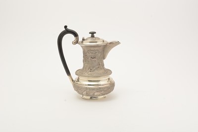 Lot 215 - A 20th Century Indian silver four-piece tea service; a tea strainer; and a drip dish