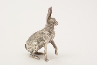 Lot 6 - An Elizabeth II cast figure of a fox; and another figure of a hare