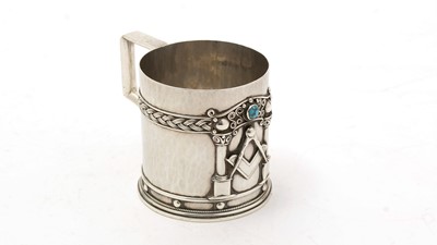 Lot 13 - A George V silver arts and crafts mug