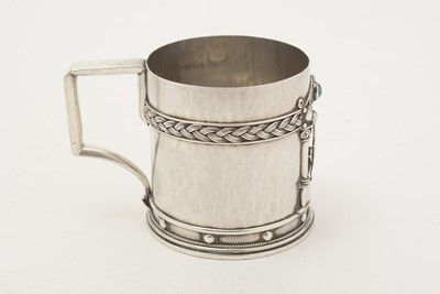 Lot 13 - A George V silver arts and crafts mug