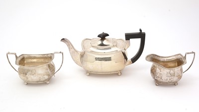 Lot 21 - A George V silver three-piece tea set