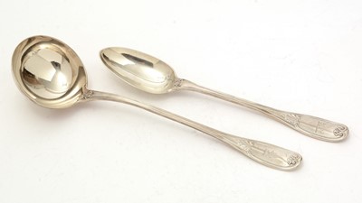 Lot 305 - A Victorian silver soup ladle; and a Victorian silver basting spoon