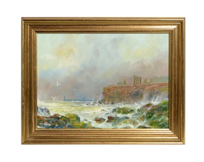 Lot 1094 - Terence "Terry" McArdle - King Edward Bay, with Tynemouth Priory in the Distance | oil