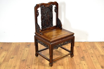 Lot 37 - A Chinese Oriental hardwood chair