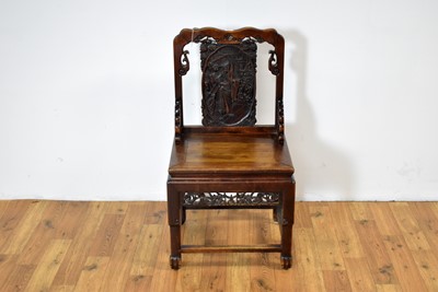 Lot 79 - A Chinese Oriental hardwood chair