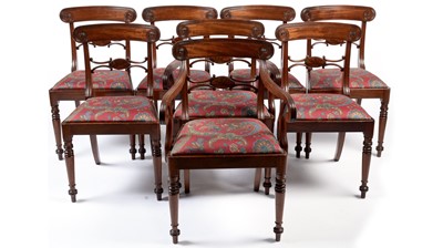 Lot 1417 - A set of eight late Regency mahogany dining chairs