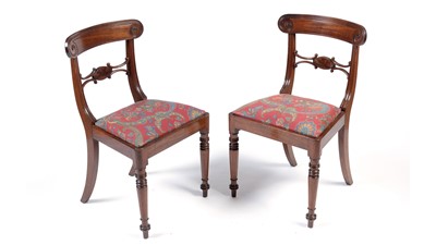 Lot 1417 - A set of eight late Regency mahogany dining chairs