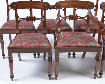 Lot 1417 - A set of eight late Regency mahogany dining chairs