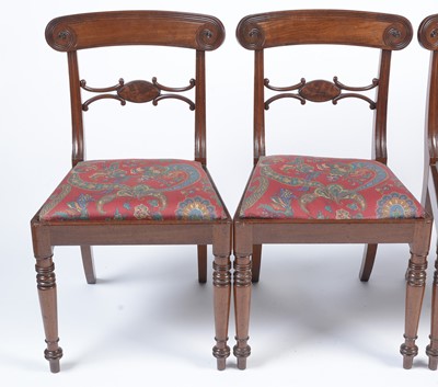 Lot 1417 - A set of eight late Regency mahogany dining chairs