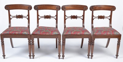 Lot 1417 - A set of eight late Regency mahogany dining chairs