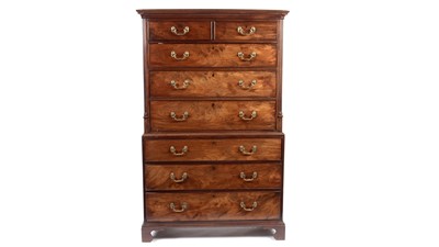 Lot 1418 - A Georgian mahogany chest-on-chest