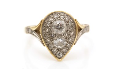 Lot 735 - A pear-shaped diamond ring