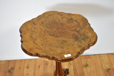 Lot 3 - An attractive Victorian burr walnut and walnut tripod occasional table