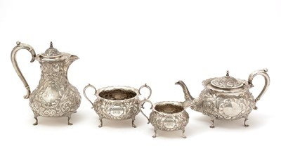 Lot 186 - A late Victorian silver four-piece tea service