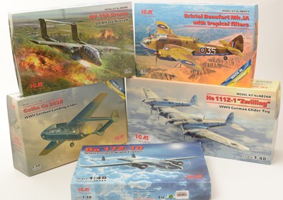 Lot 246 - Nine ICM model constructor kits