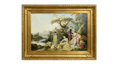 Lot 1111 - After Francois Boucher - The Shepherd’s Gift, or The Nest | oil