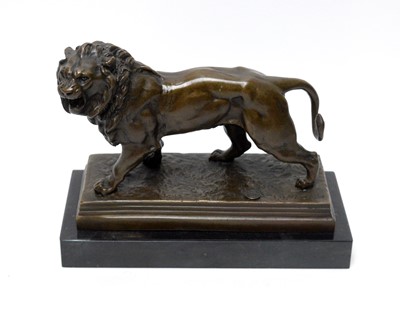 Lot 749 - After Charles Valton, (French, 1851-1918): a bronze model of a roaring lion