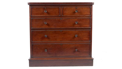 Lot 41 - An early Victorian mahogany chest of drawers stamped T Willson, Gt Queen St, London