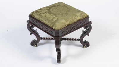 Lot 1471 - An attractive 19th Century mahogany footstool