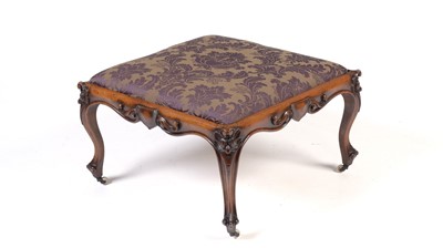 Lot 1474 - An attractive Victorian carved walnut large stool