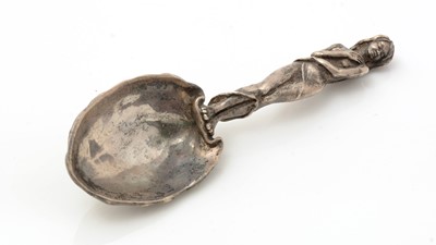 Lot 300 - An Elizabeth II cast and sculpted silver caddy spoon