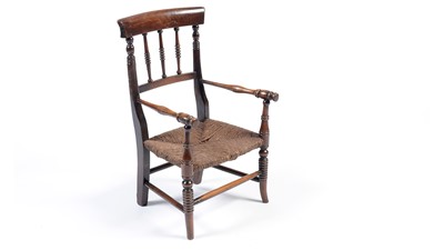 Lot 1476 - A 19th Century turned beechwood child’s armchair