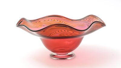 Lot 93 - Cranberry Okra bowl by Richard Golding