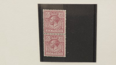 Lot 916 - GB GV 1920 6d. vertical pair reddish purple