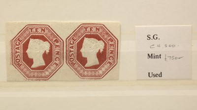 Lot 920 - GB QV 1847-54 (embossed) 10d horizontal pair, sg57, lightly mounted mint
