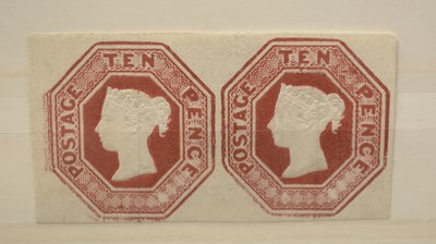 Lot 50 - GB QV 1847-54 (embossed) 10d horizontal pair, sg57, lightly mounted mint