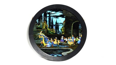 Lot 1288 - Dorothy Buckley - The Fairytale of the Pied Piper | butterfly wing and reverse-glass painting