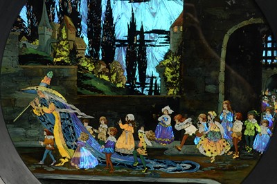 Lot 1288 - Dorothy Buckley - The Fairytale of the Pied Piper | butterfly wing and reverse-glass painting