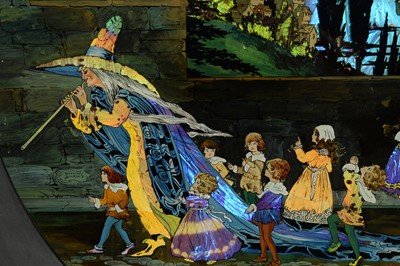Lot 1288 - Dorothy Buckley - The Fairytale of the Pied Piper | butterfly wing and reverse-glass painting