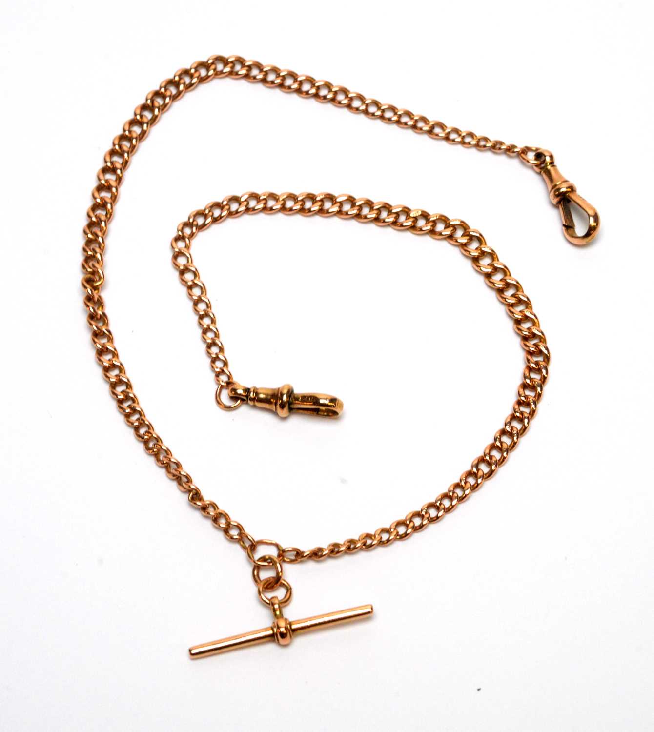 Lot 81 - A 9ct yellow gold Albert watch chain