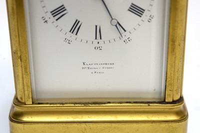 Lot 1260 - A late 19th Century repeating carriage clock, by Klaftenberger