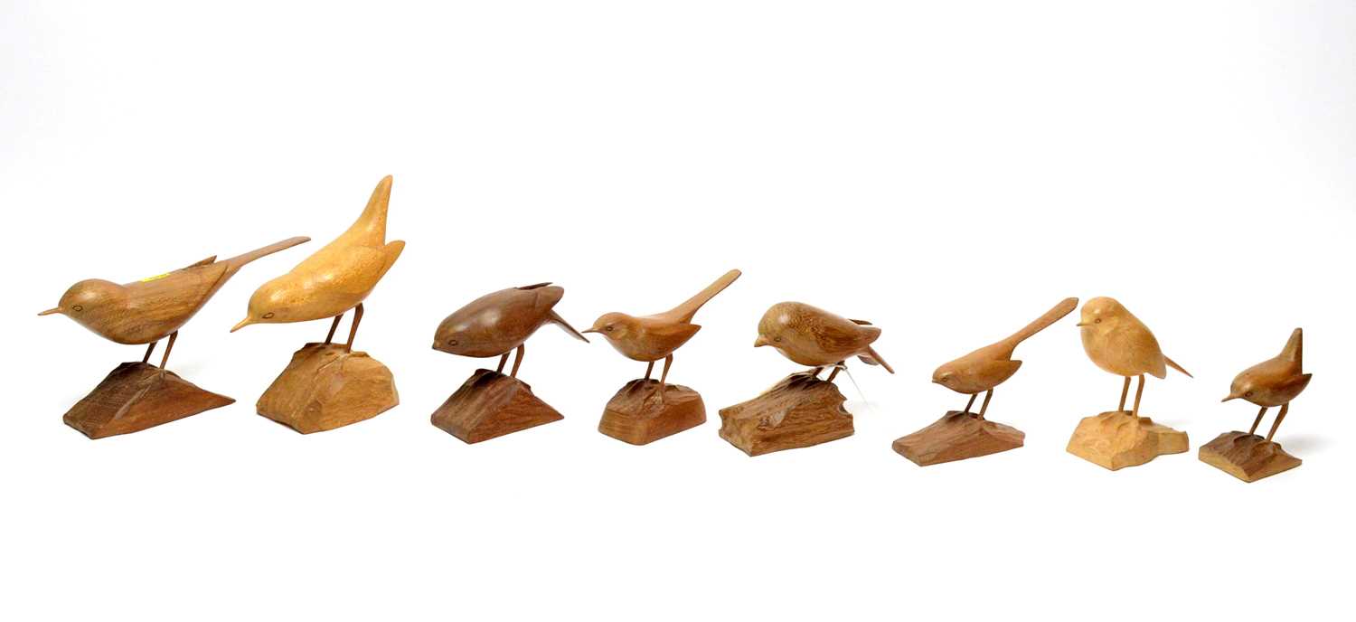 Lot 158 - A collection of 1970s carved wood bird figures